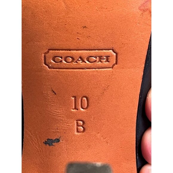 Coach EUC Caya Black Napa Leather Platform Pumps Womens Heels Shoes Size 10 B - Picture 6 of 7